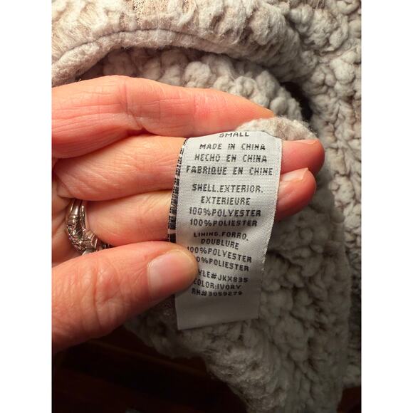 Nordstrom Thread & Supply Women Small Sherpa Vest Shearling Style Cream Brown - Picture 8 of 10